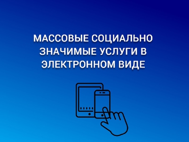 Массовые социально значимые услуги в электронном виде на Едином портале государственных и муниципальных услуг.